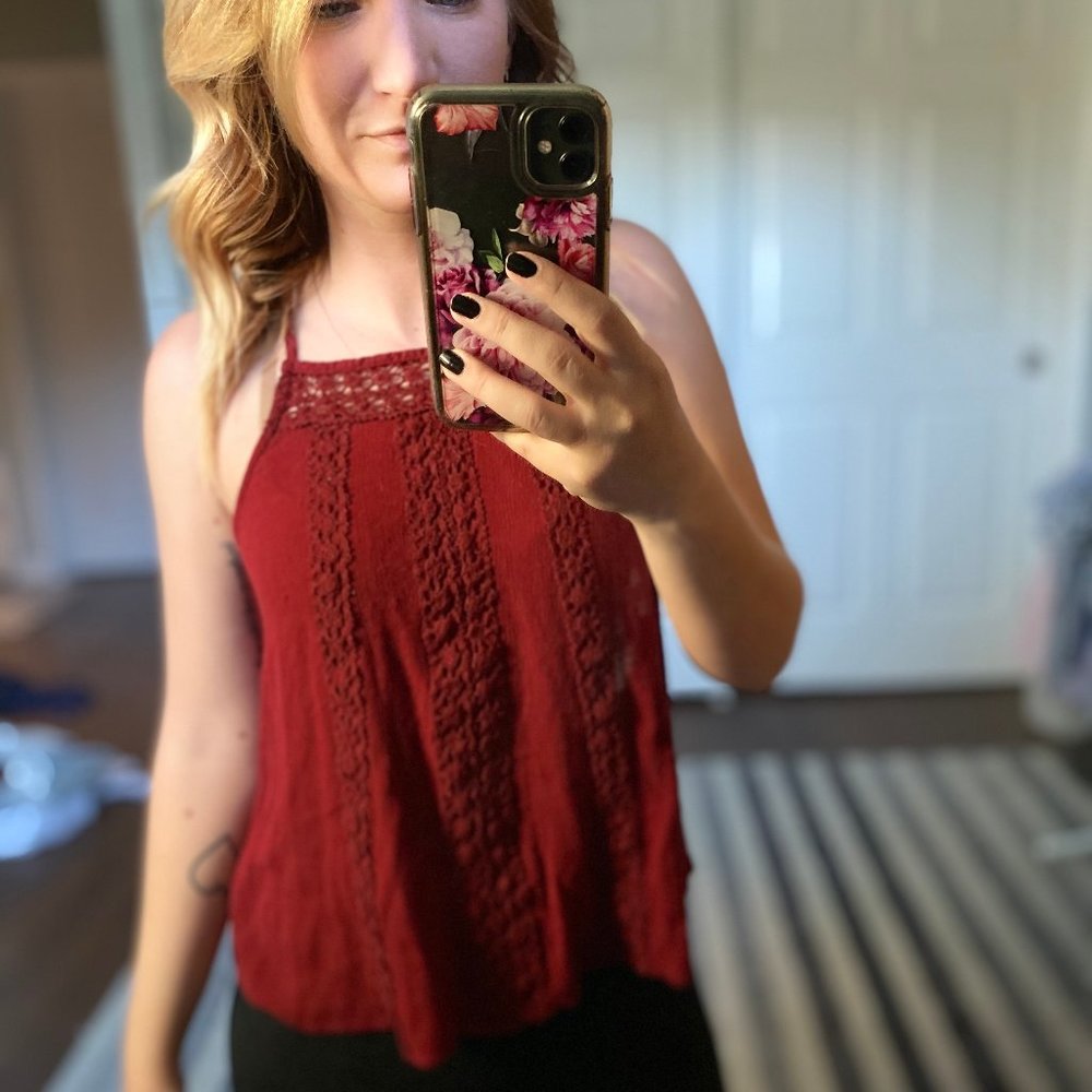 Red Hollister Blouse